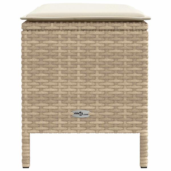 Grote foto vidaxl tuinvoetenbank beige en cr me 80 x 38 x 42 cm pe rattan tuin en terras tuinmeubelen