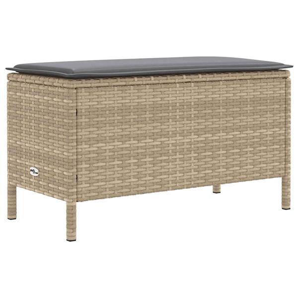 Grote foto vidaxl tuinvoetenbank beige en licht grijs 80 x 38 x 42 cm pe rattan tuin en terras tuinmeubelen