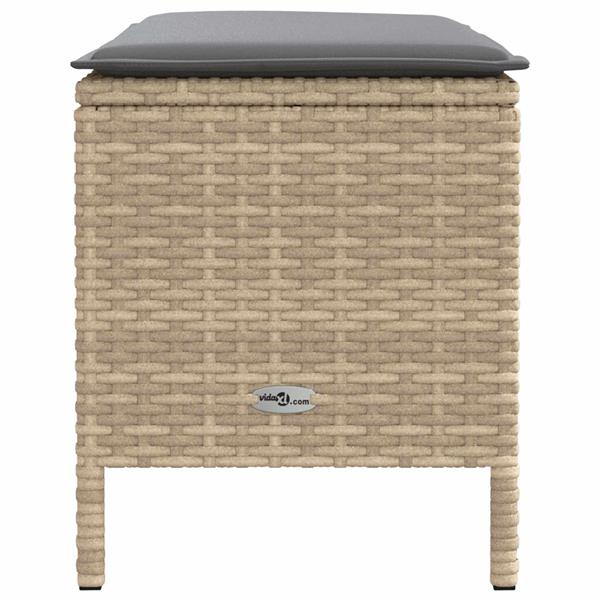 Grote foto vidaxl tuinvoetenbank beige en licht grijs 80 x 38 x 42 cm pe rattan tuin en terras tuinmeubelen