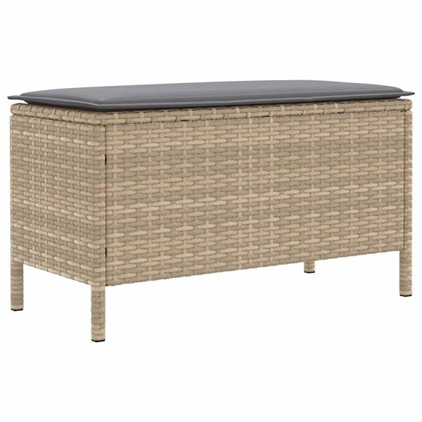 Grote foto vidaxl tuinvoetenbank beige en licht grijs 80 x 38 x 42 cm pe rattan tuin en terras tuinmeubelen