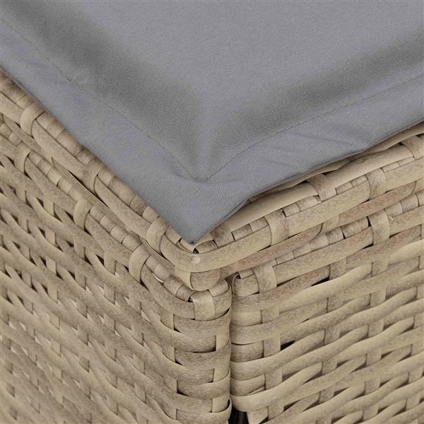 Grote foto vidaxl tuinvoetenbank beige en licht grijs 80 x 38 x 42 cm pe rattan tuin en terras tuinmeubelen