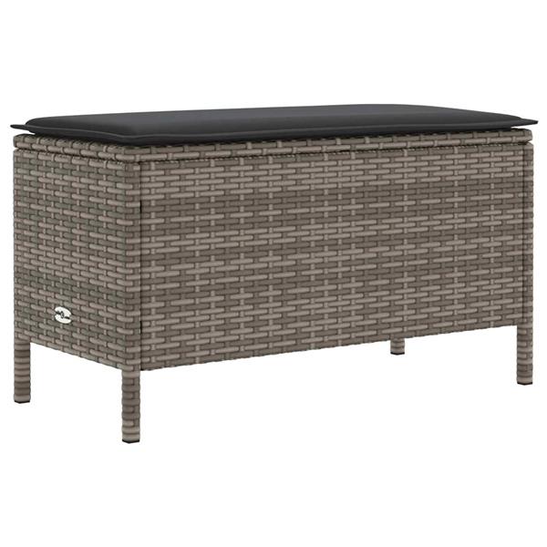 Grote foto vidaxl tuinvoetenbank grijs en donkergrijs 80 x 38 x 45 cm pe rattan tuin en terras tuinmeubelen