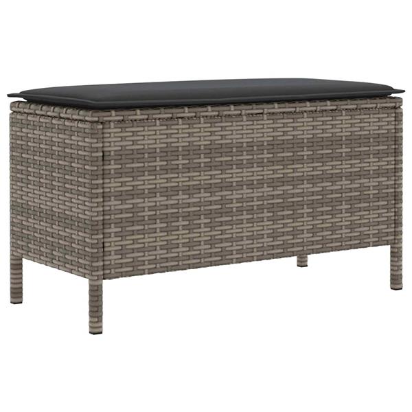 Grote foto vidaxl tuinvoetenbank grijs en donkergrijs 80 x 38 x 45 cm pe rattan tuin en terras tuinmeubelen