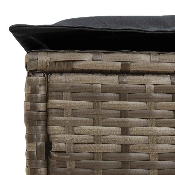 Grote foto vidaxl tuinvoetenbank grijs en donkergrijs 80 x 38 x 45 cm pe rattan tuin en terras tuinmeubelen