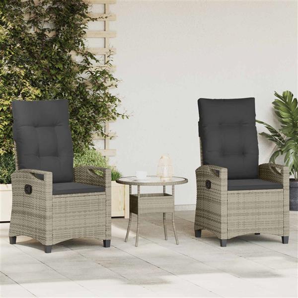 Grote foto vidaxl tuinstoel 2 pcs licht grijs en donker grijs 56 x 60 x 112 cm tuin en terras tuinmeubelen