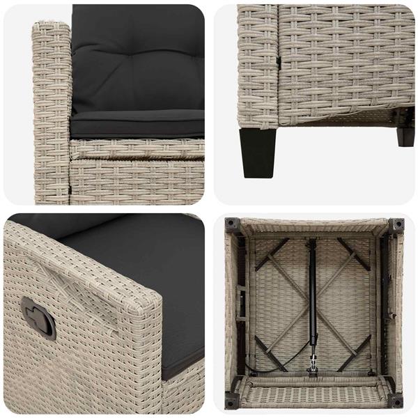 Grote foto vidaxl tuinstoel 2 pcs licht grijs en donker grijs 56 x 60 x 112 cm tuin en terras tuinmeubelen