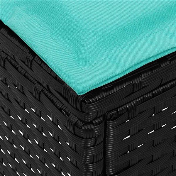 Grote foto vidaxl tuinvoetenbank 2 stuk zwart en turquoise 38 x 38 x 45 cm tuin en terras tuinmeubelen