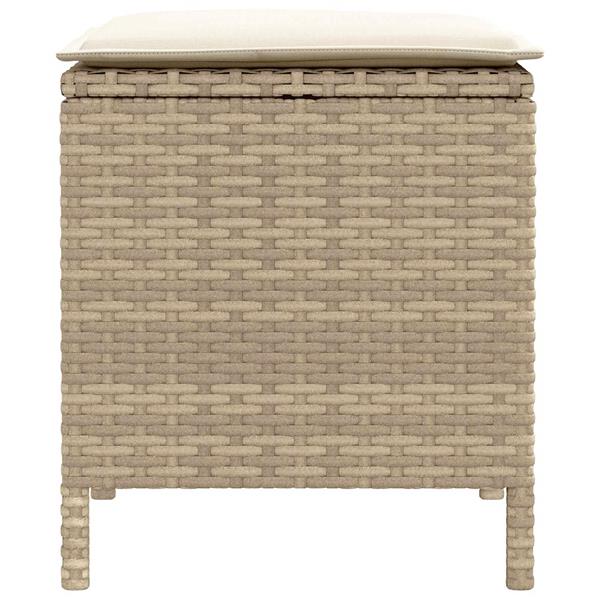 Grote foto vidaxl tuinvoetenbank 2 stuk beige en cr me 38 x 38 x 45 cm pe rattan tuin en terras tuinmeubelen