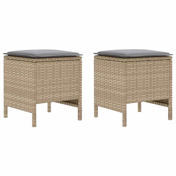 Grote foto vidaxl tuinvoetenbank 2 stuk beige en licht grijs 38 x 38 x 45 cm tuin en terras tuinmeubelen