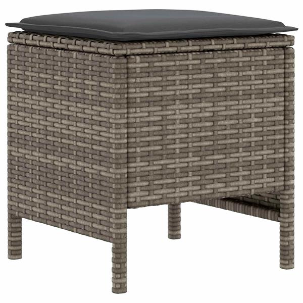 Grote foto vidaxl tuinvoetenbank 2 stuk grijs en donkergrijs 38 x 38 x 45 cm tuin en terras tuinmeubelen