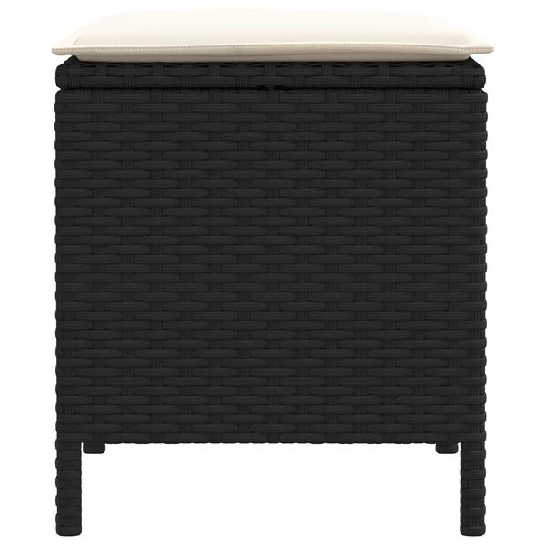 Grote foto vidaxl tuinvoetenbank 2 stuk zwart en cr me 38 x 38 x 45 cm pe rattan tuin en terras tuinmeubelen