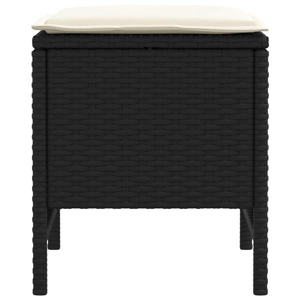 Grote foto vidaxl tuinvoetenbank 2 stuk zwart en cr me 38 x 38 x 45 cm pe rattan tuin en terras tuinmeubelen
