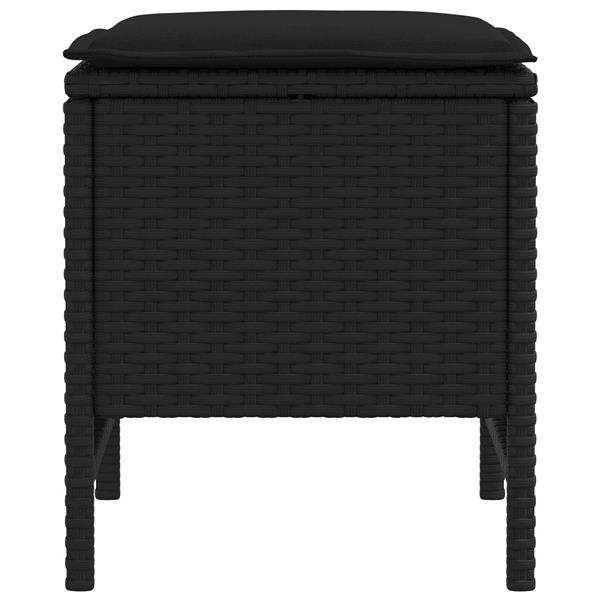 Grote foto vidaxl tuinvoetenbank 2 stuk zwart 38 x 38 x 45 cm pe rattan tuin en terras tuinmeubelen