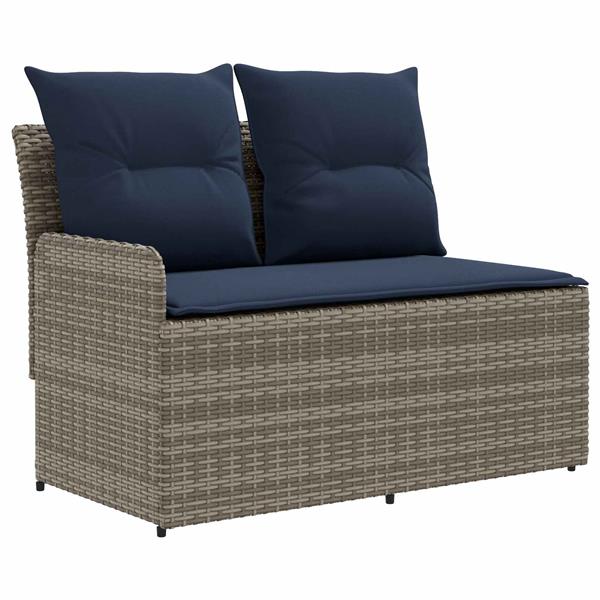 Grote foto vidaxl tuin armsteun sofa met opklaptafel 2 stuk grijs en marineblauw tuin en terras tuinmeubelen
