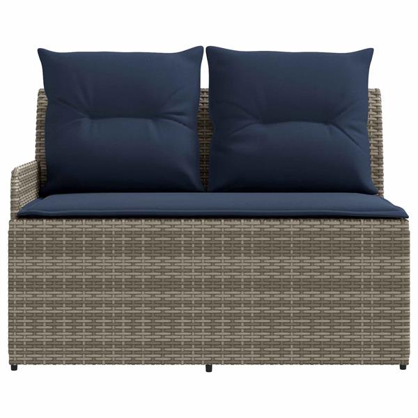 Grote foto vidaxl tuin armsteun sofa met opklaptafel 2 stuk grijs en marineblauw tuin en terras tuinmeubelen