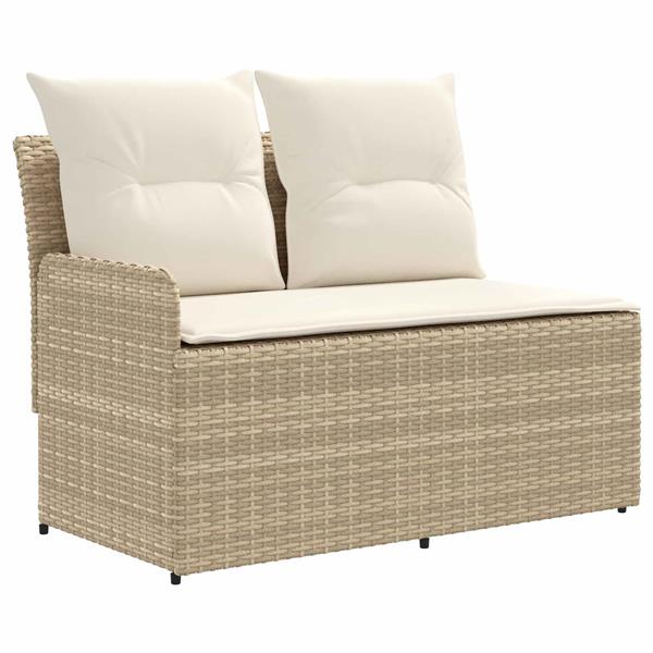 Grote foto vidaxl tuin armsteun sofa met opklaptafel 2 stuk beige en cr me tuin en terras tuinmeubelen