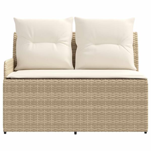 Grote foto vidaxl tuin armsteun sofa met opklaptafel 2 stuk beige en cr me tuin en terras tuinmeubelen