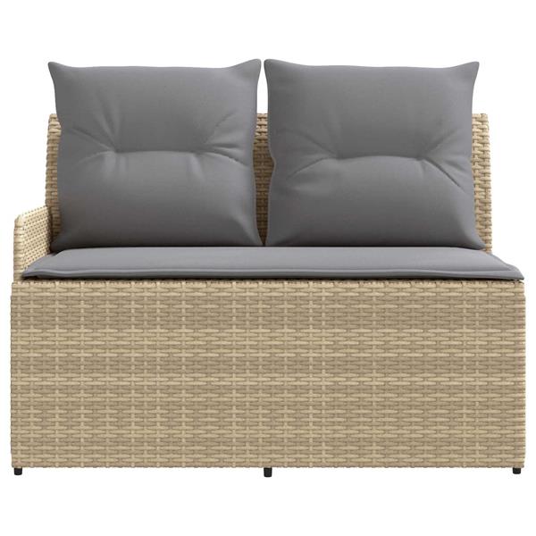 Grote foto vidaxl tuin armsteun sofa met opklaptafel 2 stuk beige en licht grijs tuin en terras tuinmeubelen