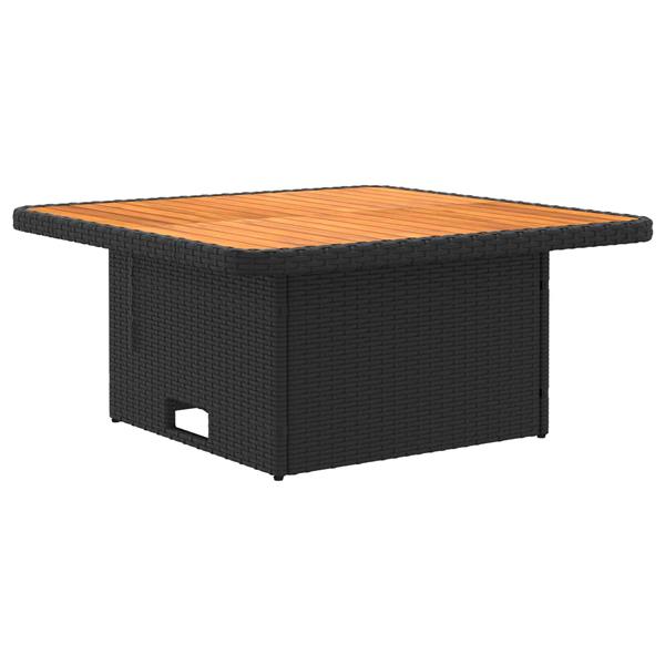 Grote foto vidaxl tuin armsteun sofa met opklaptafel 2 stuk zwart en cr me tuin en terras tuinmeubelen