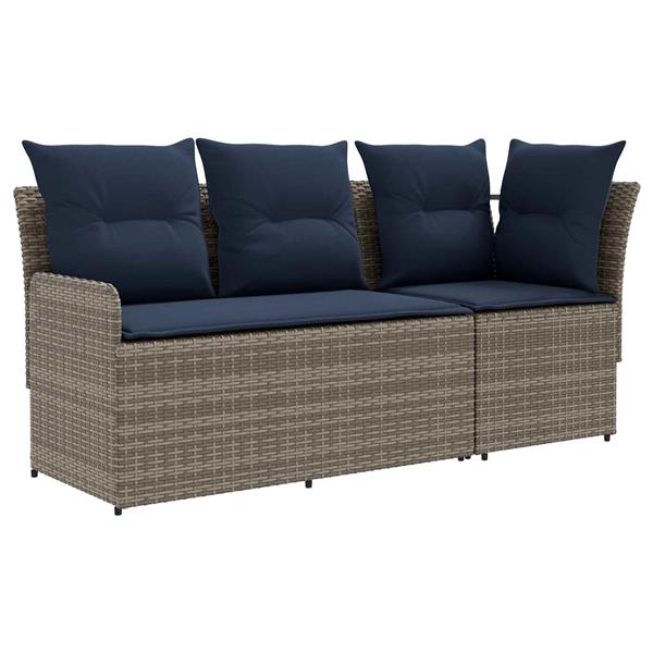 Grote foto vidaxl tuinstoel met armleuning en hoekbank 2 stuk pe rattan tuin en terras tuinmeubelen