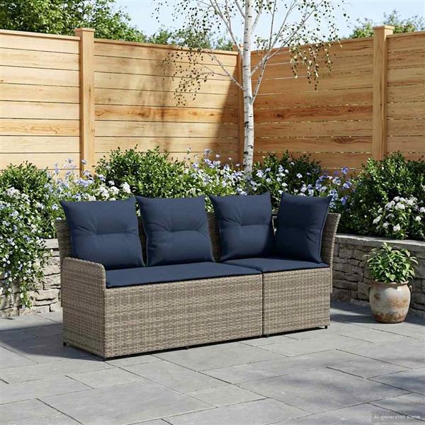 Grote foto vidaxl tuinstoel met armleuning en hoekbank 2 stuk pe rattan tuin en terras tuinmeubelen