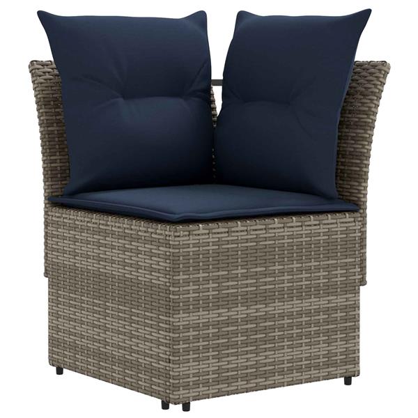 Grote foto vidaxl tuinstoel met armleuning en hoekbank 2 stuk pe rattan tuin en terras tuinmeubelen