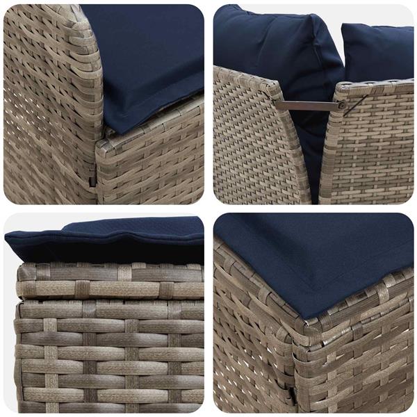 Grote foto vidaxl tuinstoel met armleuning en hoekbank 2 stuk pe rattan tuin en terras tuinmeubelen