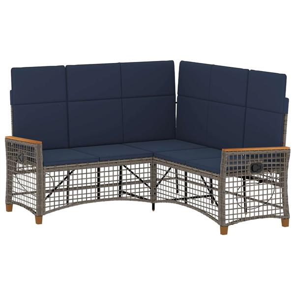 Grote foto vidaxl tuin ligbankset grijs en marineblauw 164 x 164 x 112 cm tuin en terras tuinmeubelen