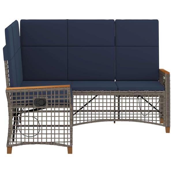 Grote foto vidaxl tuin ligbankset grijs en marineblauw 164 x 164 x 112 cm tuin en terras tuinmeubelen