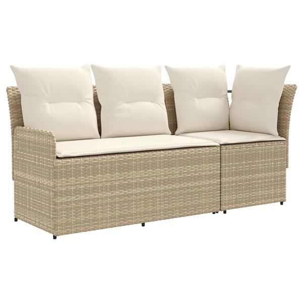 Grote foto vidaxl tuinstoel met armleuning en hoekbank 2 stuk beige en cr me tuin en terras tuinmeubelen