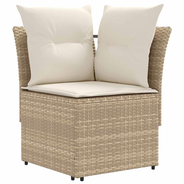Grote foto vidaxl tuinstoel met armleuning en hoekbank 2 stuk beige en cr me tuin en terras tuinmeubelen