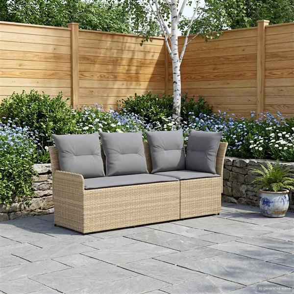 Grote foto vidaxl tuinstoel met armleuning en hoekbank 2 stuk pe rattan tuin en terras tuinmeubelen