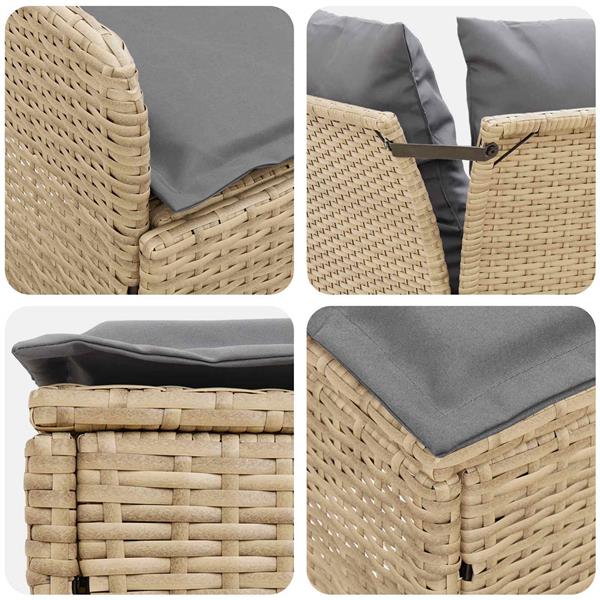 Grote foto vidaxl tuinstoel met armleuning en hoekbank 2 stuk pe rattan tuin en terras tuinmeubelen