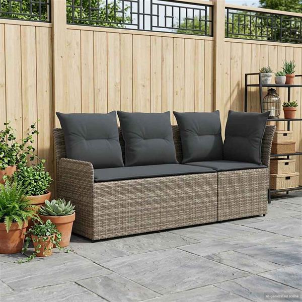 Grote foto vidaxl tuinstoel met armleuning en hoekbank 2 stuk pe rattan tuin en terras tuinmeubelen