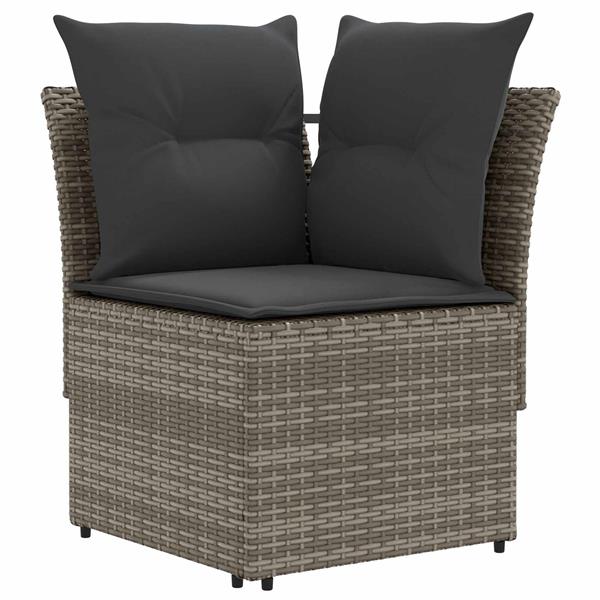 Grote foto vidaxl tuinstoel met armleuning en hoekbank 2 stuk pe rattan tuin en terras tuinmeubelen