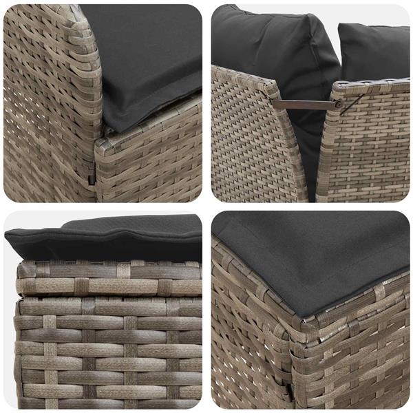 Grote foto vidaxl tuinstoel met armleuning en hoekbank 2 stuk pe rattan tuin en terras tuinmeubelen