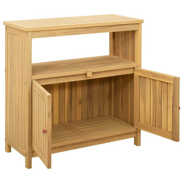Grote foto vidaxl tuin console tafel licht acacia 80 x 35 x 75 cm tuin en terras tuinmeubelen