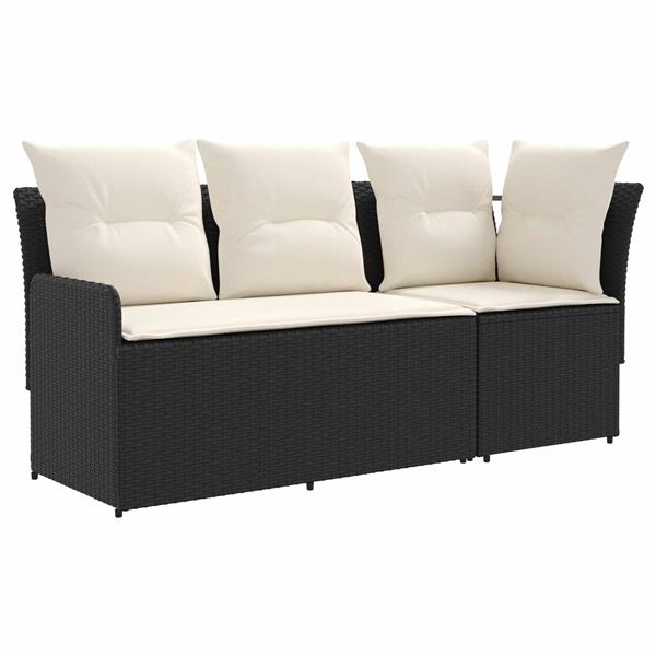 Grote foto vidaxl tuinstoel met armleuning en hoekbank 2 stuk zwart en cr me tuin en terras tuinmeubelen