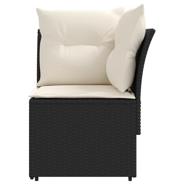 Grote foto vidaxl tuinstoel met armleuning en hoekbank 2 stuk zwart en cr me tuin en terras tuinmeubelen