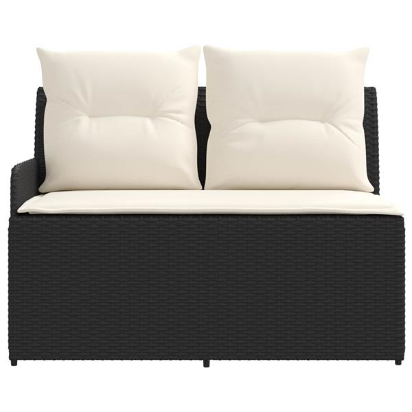 Grote foto vidaxl tuinstoel met armleuning en hoekbank 2 stuk zwart en cr me tuin en terras tuinmeubelen