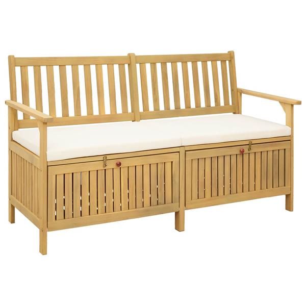 Grote foto vidaxl opslagbank met kussen met opslag met de deur 148 x 63 x 84 cm tuin en terras tuinmeubelen