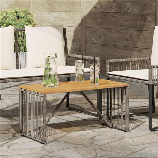 Grote foto vidaxl buiten tafel grijs en bruin 80 x 40 x 40 cm poly rattan tuin en terras tuinmeubelen