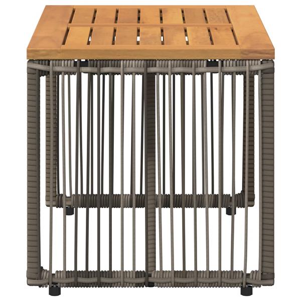 Grote foto vidaxl buiten tafel grijs en bruin 80 x 40 x 40 cm poly rattan tuin en terras tuinmeubelen