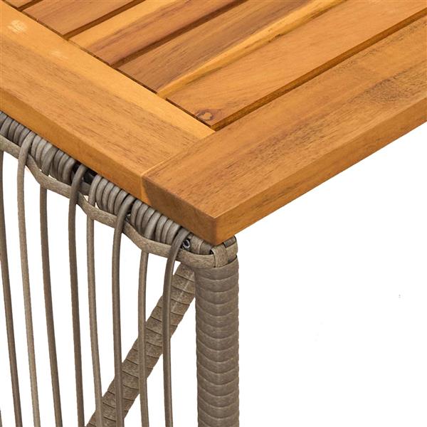 Grote foto vidaxl buiten tafel grijs en bruin 80 x 40 x 40 cm poly rattan tuin en terras tuinmeubelen