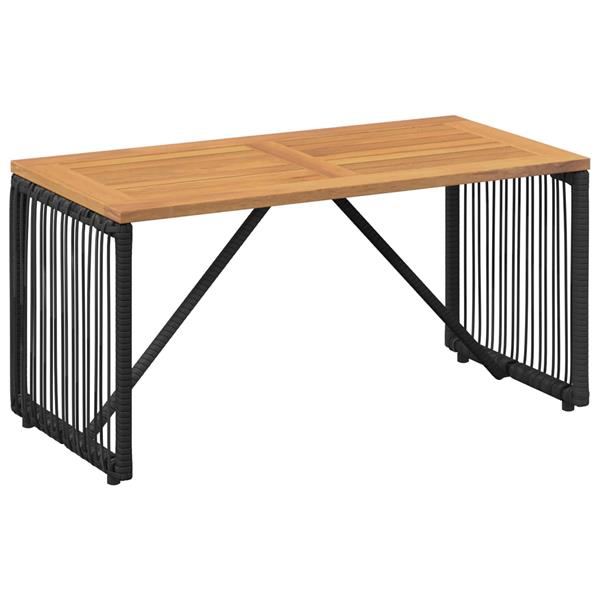 Grote foto vidaxl buiten tafel zwart en bruin 80 x 40 x 40 cm poly rattan tuin en terras tuinmeubelen