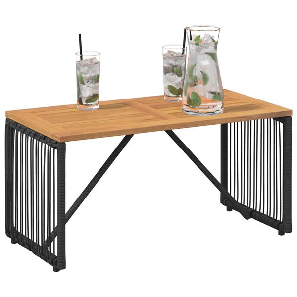 Grote foto vidaxl buiten tafel zwart en bruin 80 x 40 x 40 cm poly rattan tuin en terras tuinmeubelen