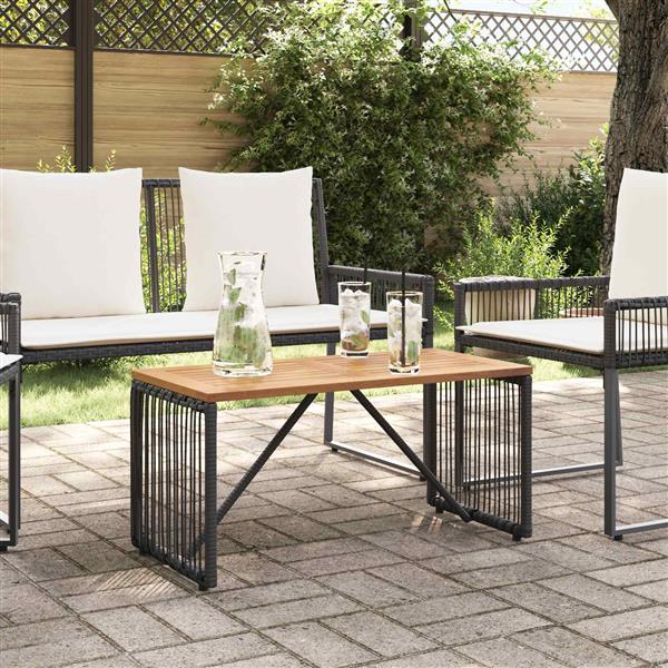 Grote foto vidaxl buiten tafel zwart en bruin 80 x 40 x 40 cm poly rattan tuin en terras tuinmeubelen