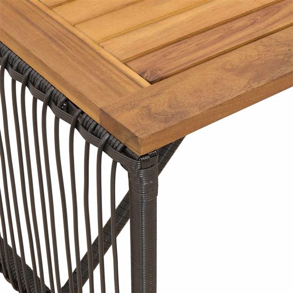Grote foto vidaxl buiten tafel zwart en bruin 80 x 40 x 40 cm poly rattan tuin en terras tuinmeubelen