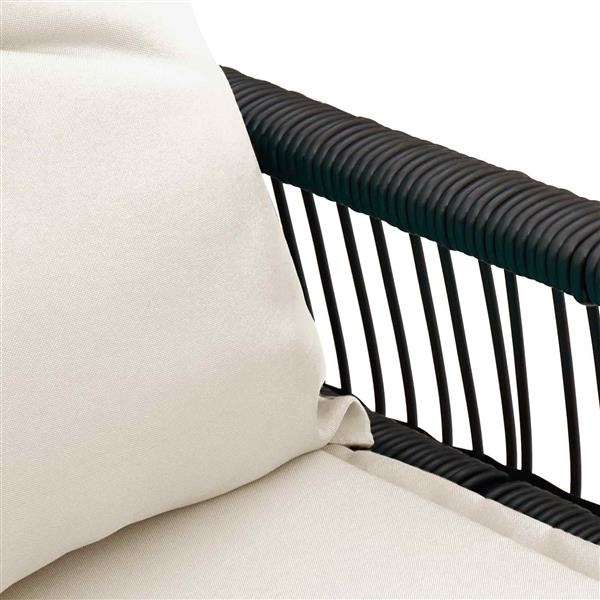 Grote foto vidaxl tuinbank met kussen 4 pcs zwart en cream wit poly rattan tuin en terras tuinmeubelen