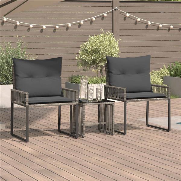Grote foto vidaxl buitenmeubelset 7 pcs grijs en donkergrijs poly rattan tuin en terras tuinmeubelen